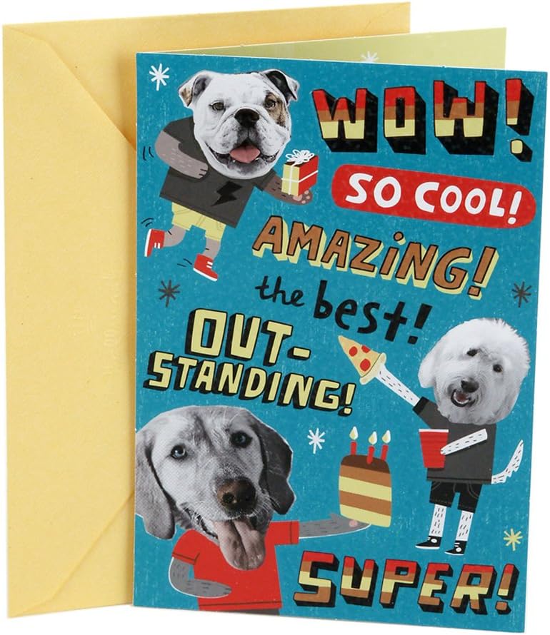 Hallmark Birthday Card for Kids with Stickers (Dog Party) (0399RZB1200)