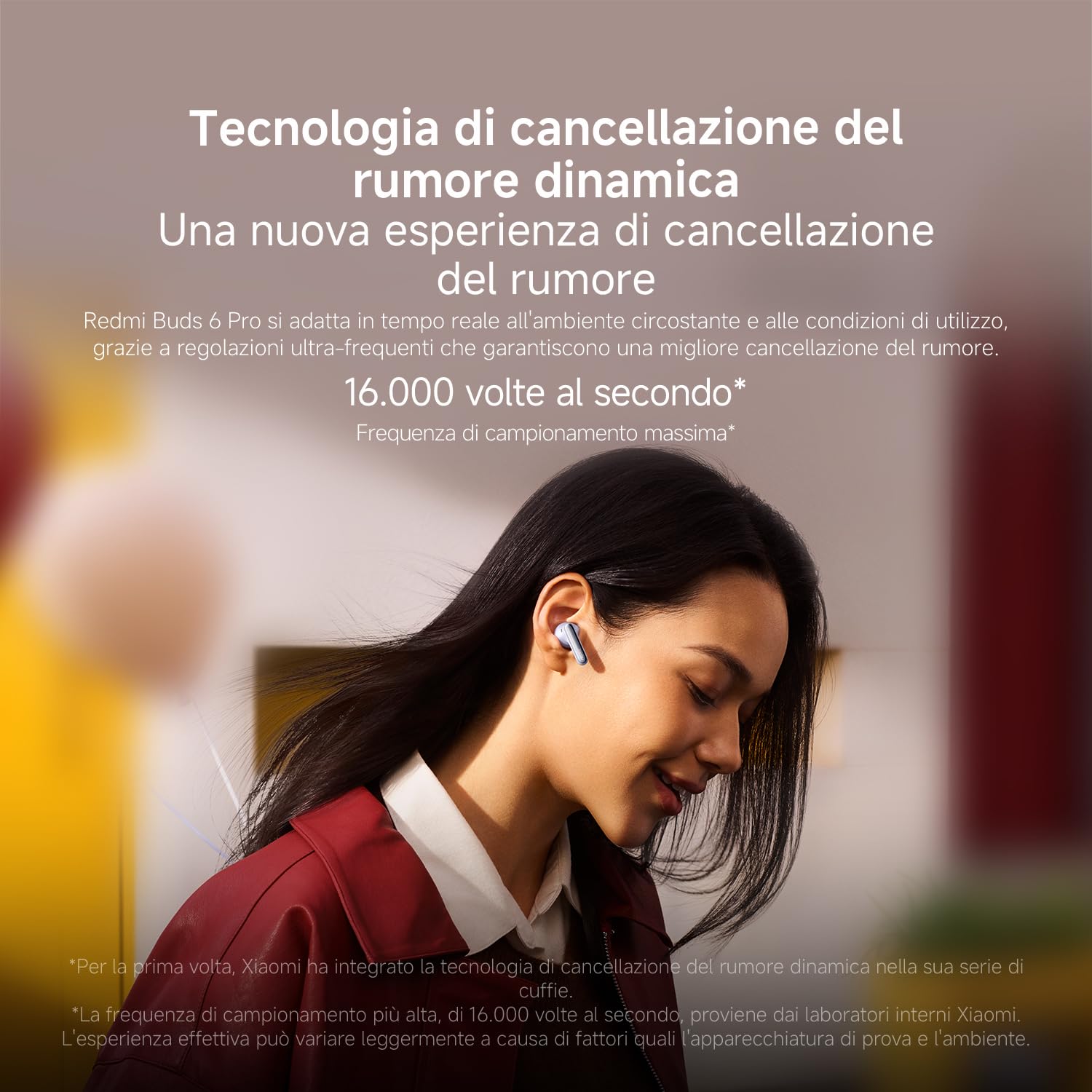 XIAOMI Redmi Buds 6 Pro: Auricolari wireless Bluetooth in-ear, Cancellazione attiva del rumore fino a 55dB con regolazioni multilivello, Hi-Res, Fino a 9.5h+36h Durata della Batteria, IP54, Nero