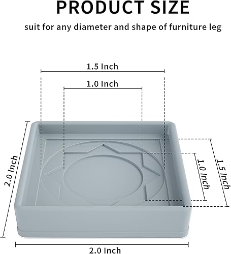 Miniatura 72 de Posavasos para muebles, 8 unidades, 2 pulgadas, almohadillas antideslizantes para muebles, suelos de madera dura, patas de goma para muebles