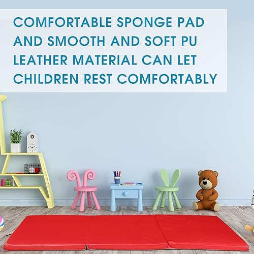 Miniatura 6 de Timgle Juego de 8 alfombrillas plegables de descanso plegables para niños, tapete portátil para dormir con 3 secciones, tapete de descanso a granel