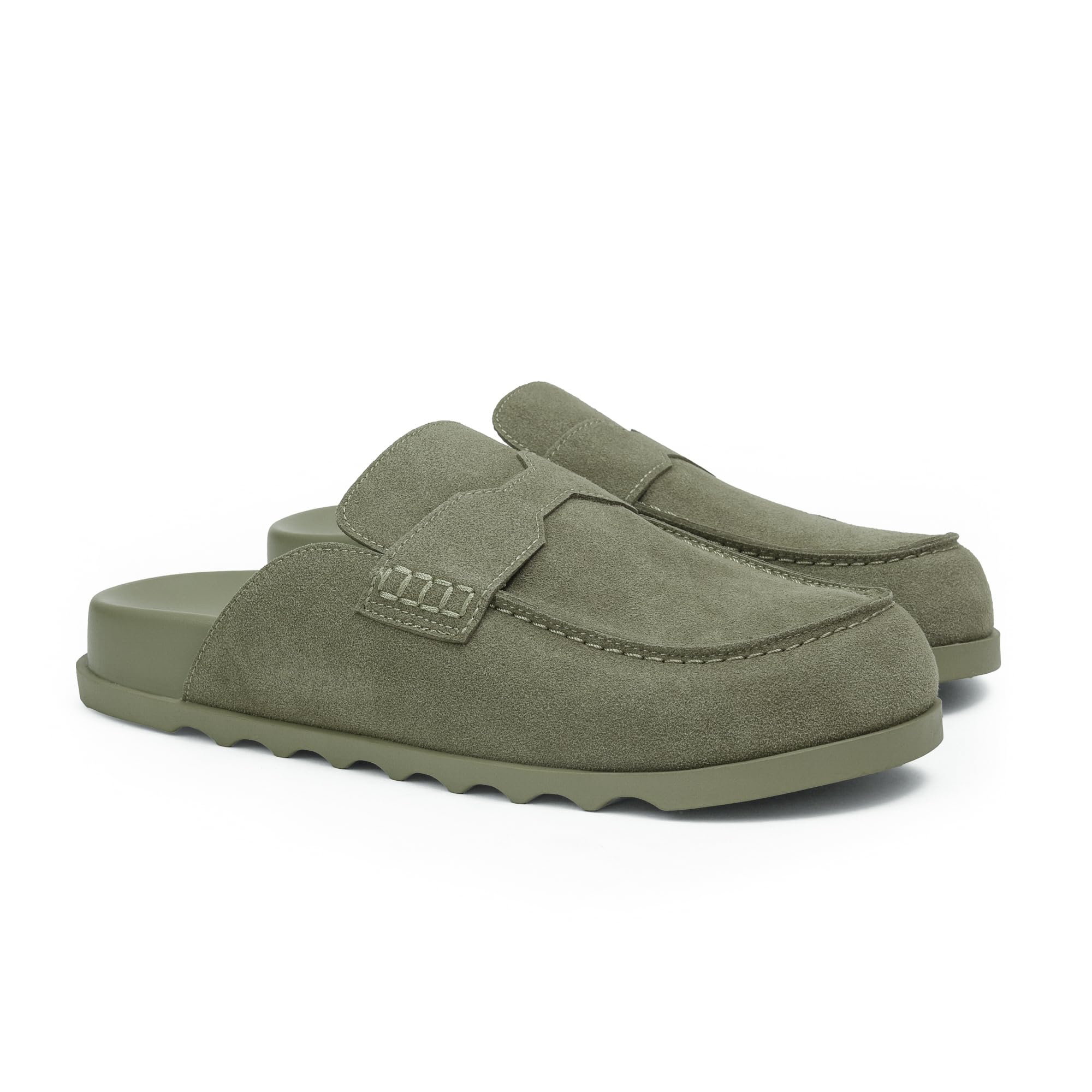 Women's Suede Mule Loafers Backless Slip On Flats Casual Round Toe Comfort Slides