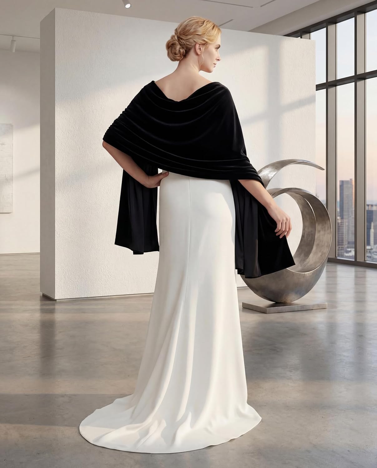 Geyoga Women Velvet Scarfs Shawls and Wraps for Evening Dresses Wedding Bridal Scarves Formal Cover up Dress Accessories - Image 7