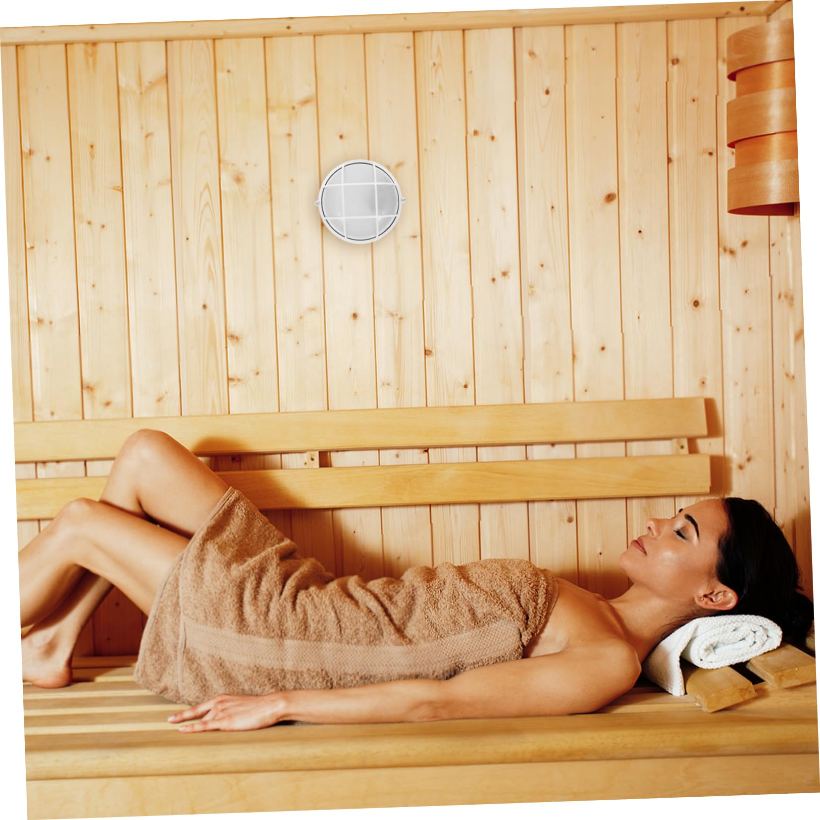ULTECHNOVO Runde Sauna Raumbeleuchtung E27 aus Aluminium und Glas Weiß