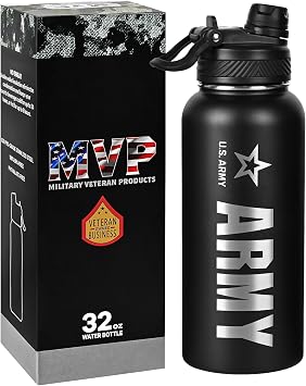 Army 32oz Stainless Steel Water Bottle Military Grade Insulated Flask with Leakproof Lid Officially Licensed Army Gift | New US-Army 32oz Water Bottle