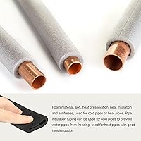 Vista 3 de Pipe Insulation Tubing Heat Preservation Foam Tubing Handle Grips, [for Plumbing Insulation Wrap] - 24mm ID/7.7"/Black/2pcs