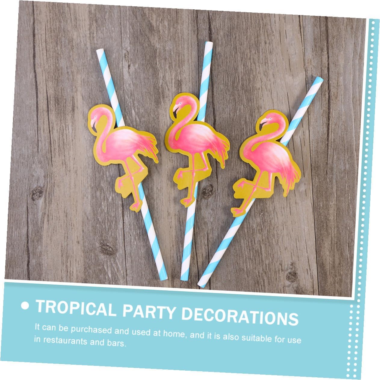 50pcs Flamingo Paper Drinking Straws Disposable Party Cocktail Straws Hawaii Tropical Beach Theme Summer Party Supplies