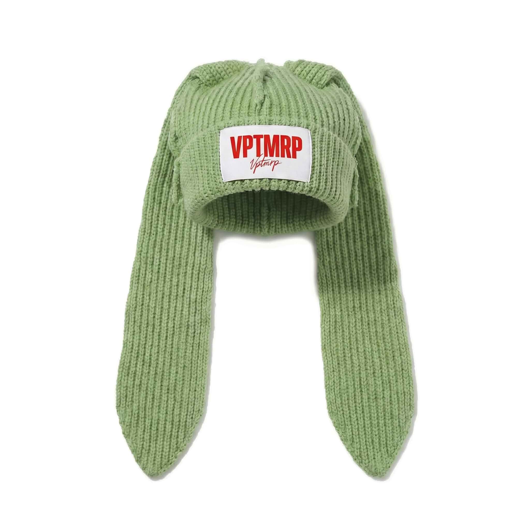 VPTMRP Long Bunny Ear Beanie with Deconstructed Seams Y2K Cute Knit Slouchy Hat Warm Skull Cap for Women Men