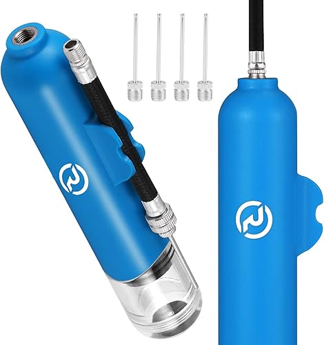 Miniatura 16 de Bomba de pelota para pelotas deportivas – 5 agujas – Bomba de baloncesto, bomba de pelota de fútbol – Bomba de aire para pelotas, voleibol, Rojo