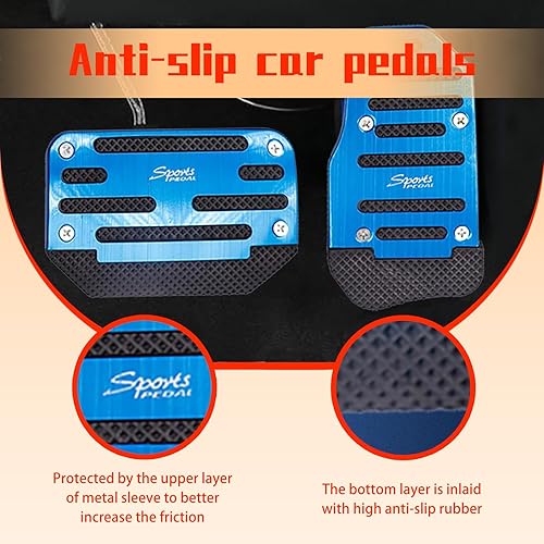 Miniatura 3 de Juego de 2 fundas de pedal de transmisión automática para automóvil, acelerador antideslizante de goma y pedal de freno, modificación de decoración