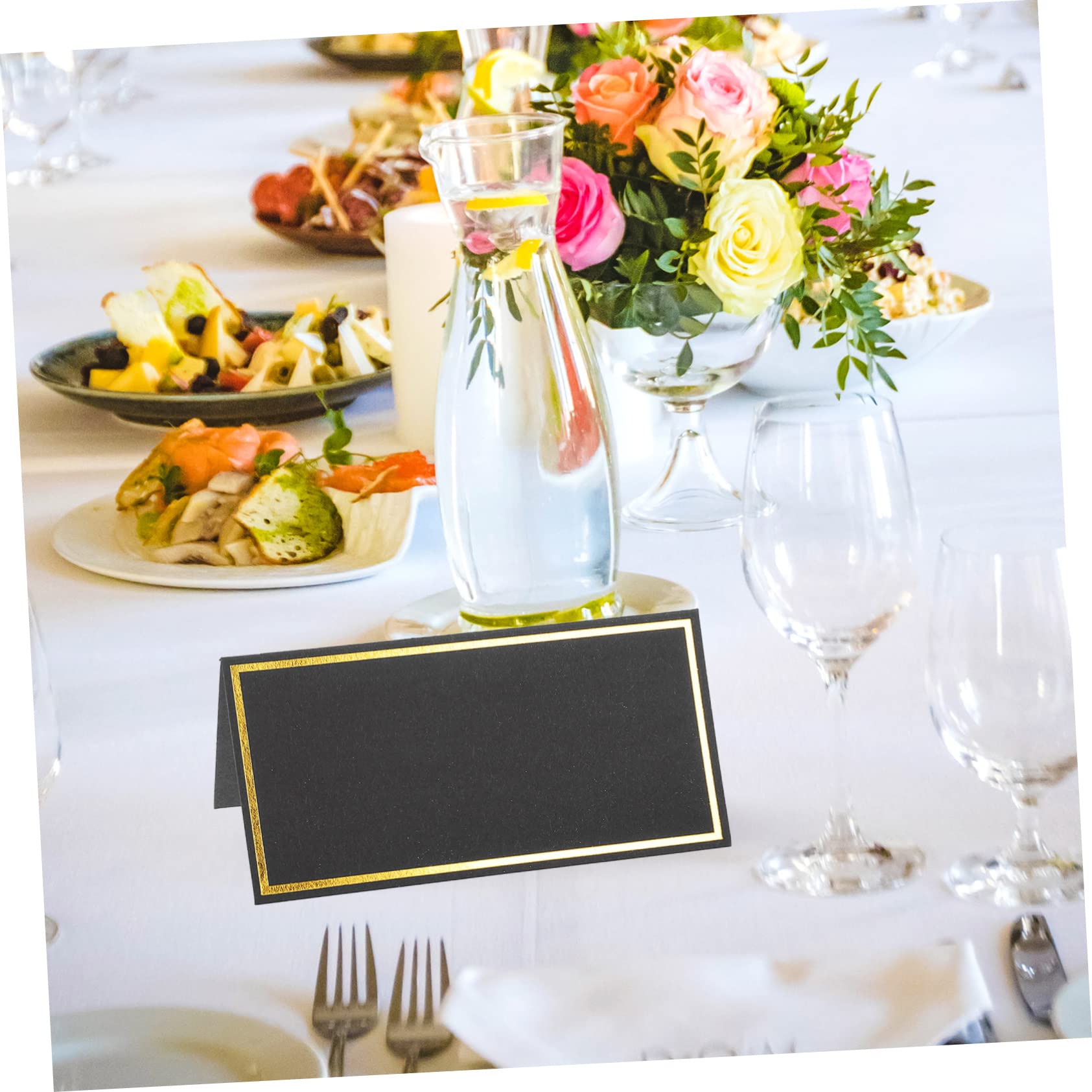 STOBOK 150stücke Elegante Platzkarten Mit Goldfolienprägung Für Hochzeiten Feste Und Bankette Blanko Tischkarten Für Gäste Mit Stilvollem Design Für Personalisierte Namensschilder