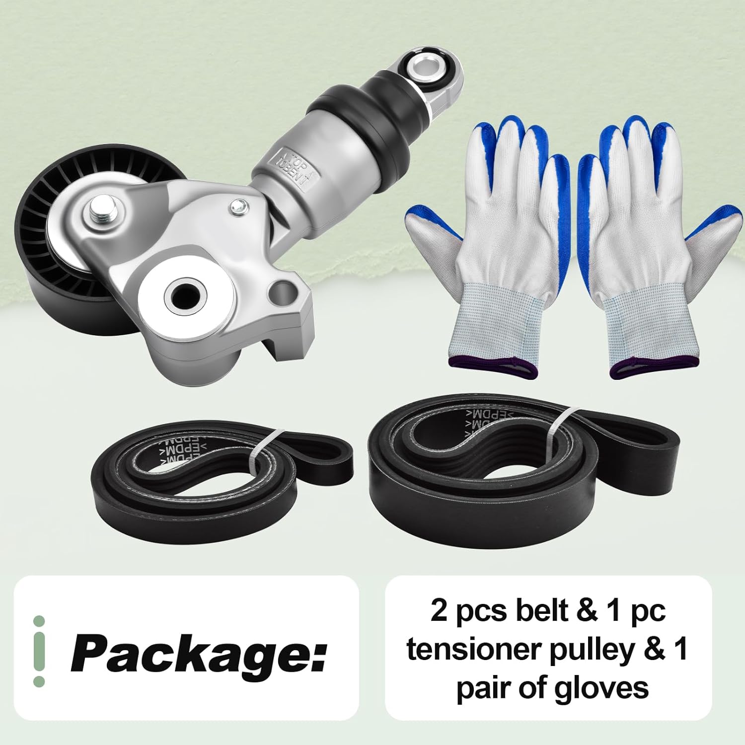 Complete Serpentine Belt Drive Component Set with Tensioner Pulley Compatible with 2012-2021 Mazda 3 6 CX-3 CX-5 CX-9 CX-30 MX-5 Miata 2.0L 2.3L 2.5L Replace 90K-39390 K060380 999630A 39390