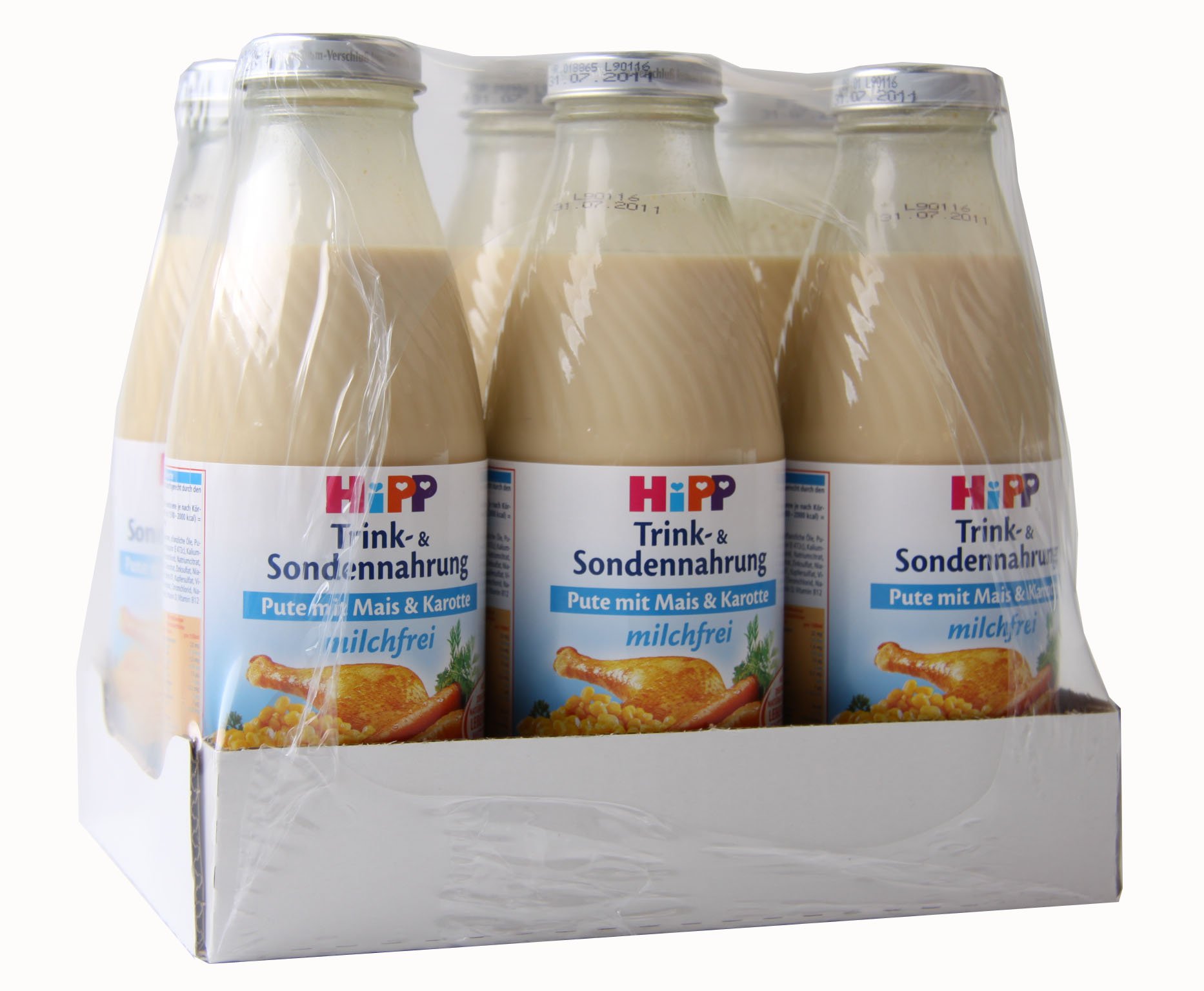 Hipp Trink- u. Sondennahrung Pute mit Mais & Karotte, 500 ml - ohne Milch - 12 Flaschen