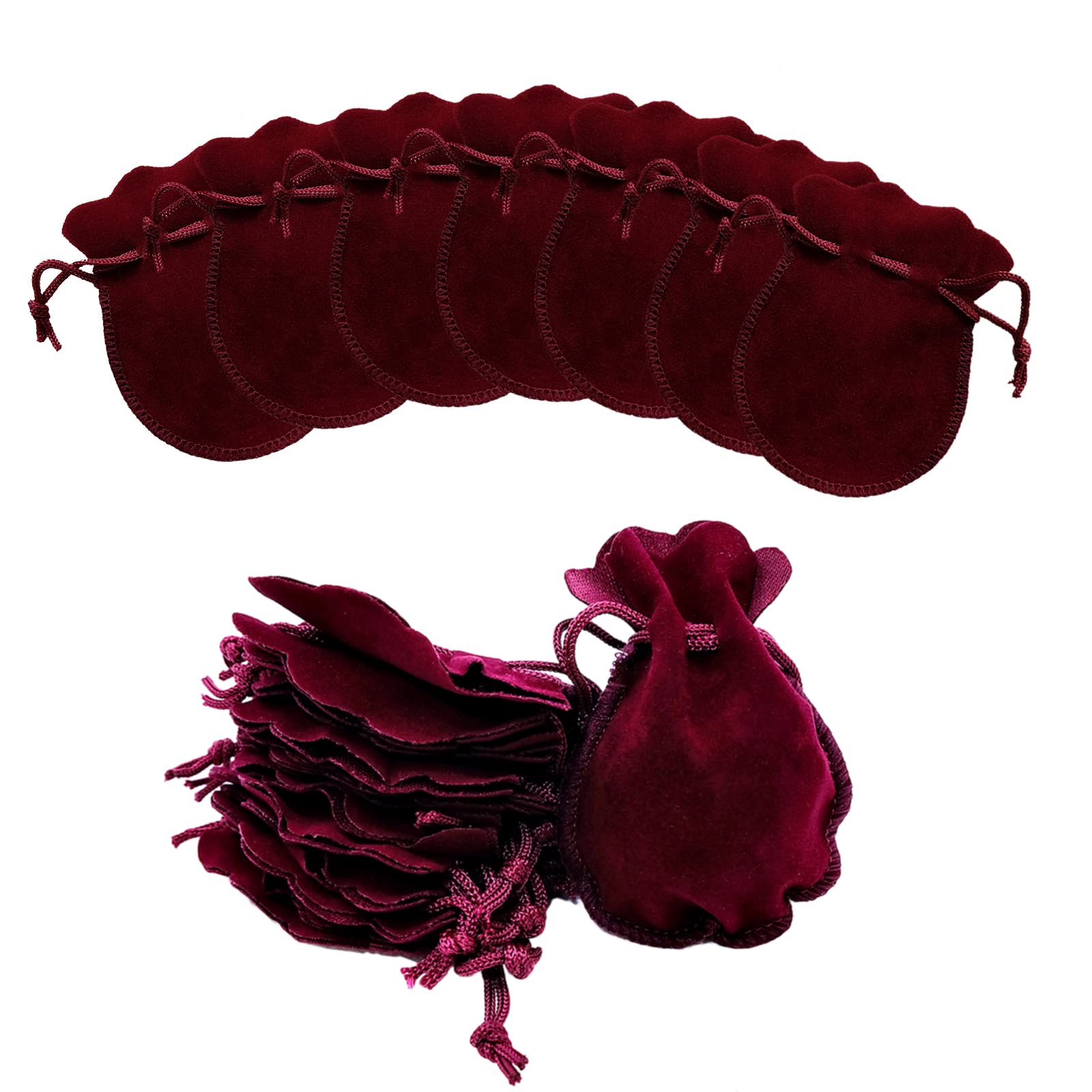 Spldsun 50 Pieces Velvet Jewellery Bags, Gift Bags with Drawstring, for Storing Jewelry Jewellery, Candy