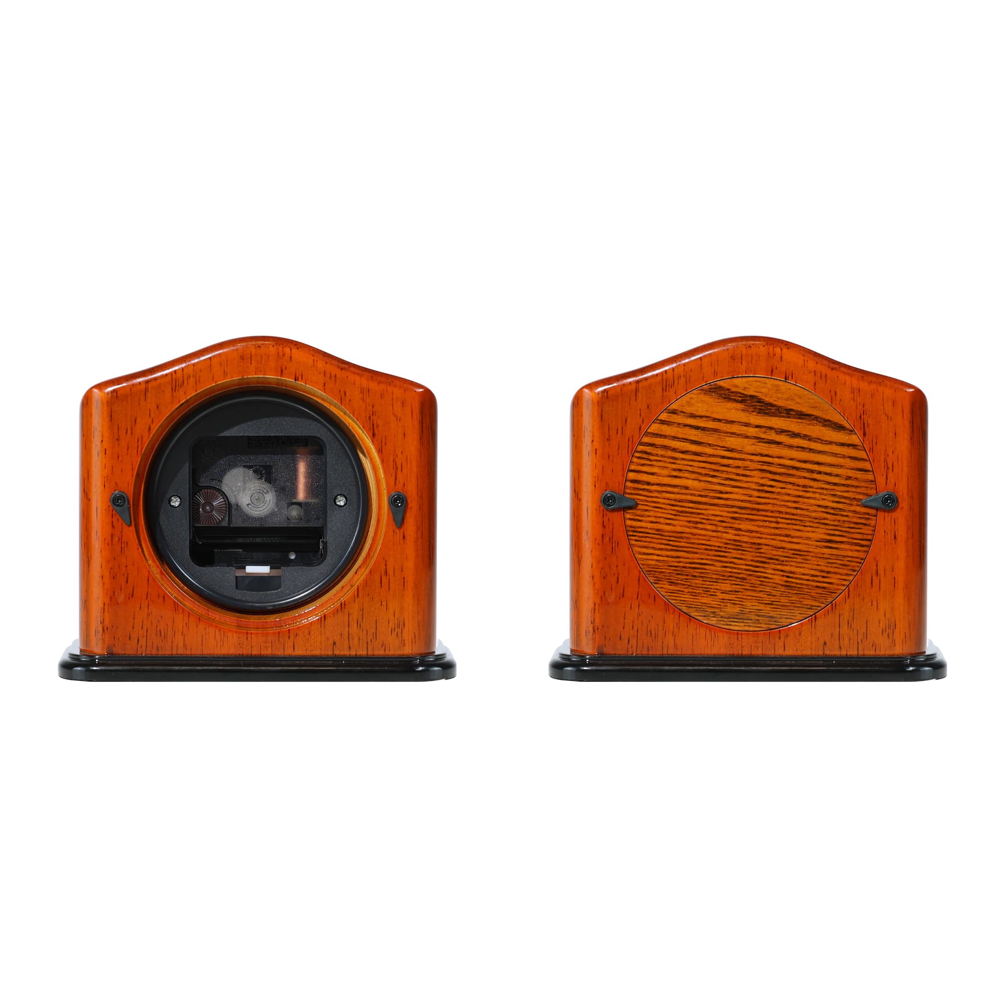 AYRELY® Kaminuhr aus Holz – Handgefertigte Tischuhr Vintage mit lautlosem Quarzwerk und Klavierlack-Optik, Elegante Standuhr für Wohnzimmer, Schlafzimmer, Büro oder als Geschenk