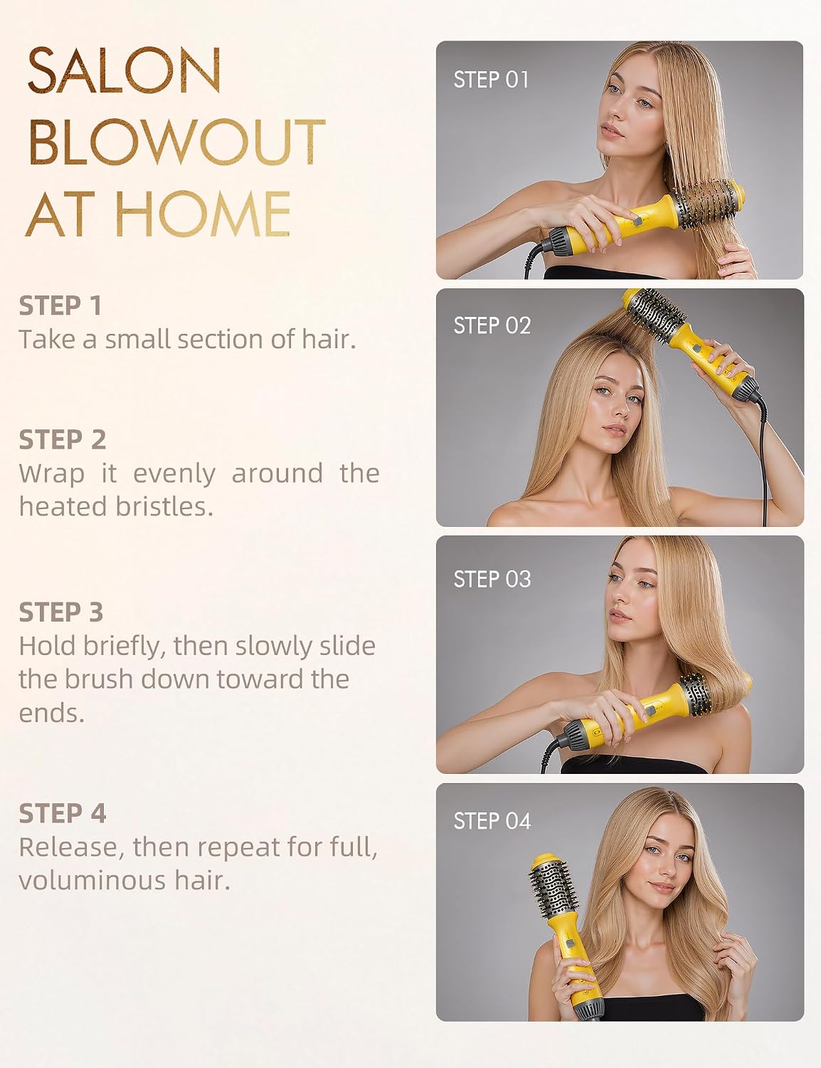 Blow Dryer Brush Ionic Hairdryer and Styler Volumizer Hot-air Blowouts
