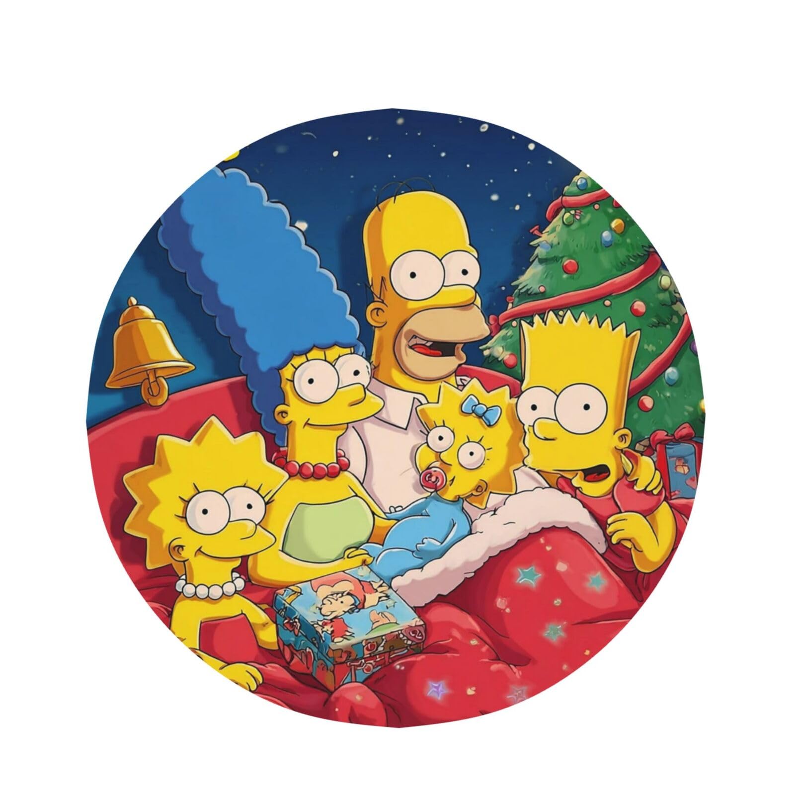 HJKJKKJ Table Cloth 152 CM Spill-Proof Kitchen Tablecloths Simpsons Table Cloth for Round Farmhouse Table Cover Wrinkle Free Decorative Table Cover for Dining Party Buffet Wedding