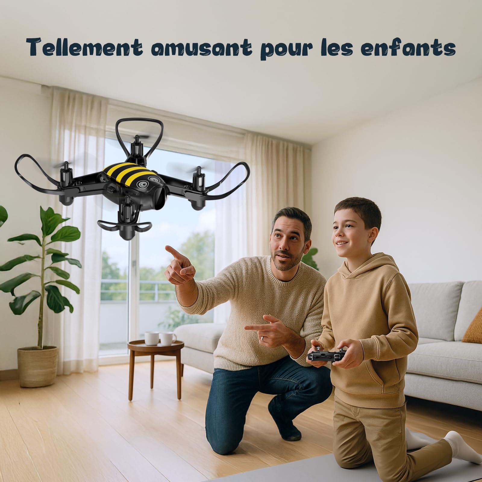 Loolinn | Drone comme Cadeau pour Enfants - Design Amusant, Facile à Piloter, Sûr pour les Enfants, Rotation à 360°, Station de Charge et Deux Batteries Incluses(Cadeau pour Garçons et Filles)
