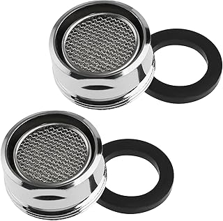 2 Piezas Aireador Grifo M24, Aireador Grifo Lavabo con filtro de acero inoxidable, 2 Arandelas, para Cocina y BañO, Plata(rosca exterior de 24 mm)