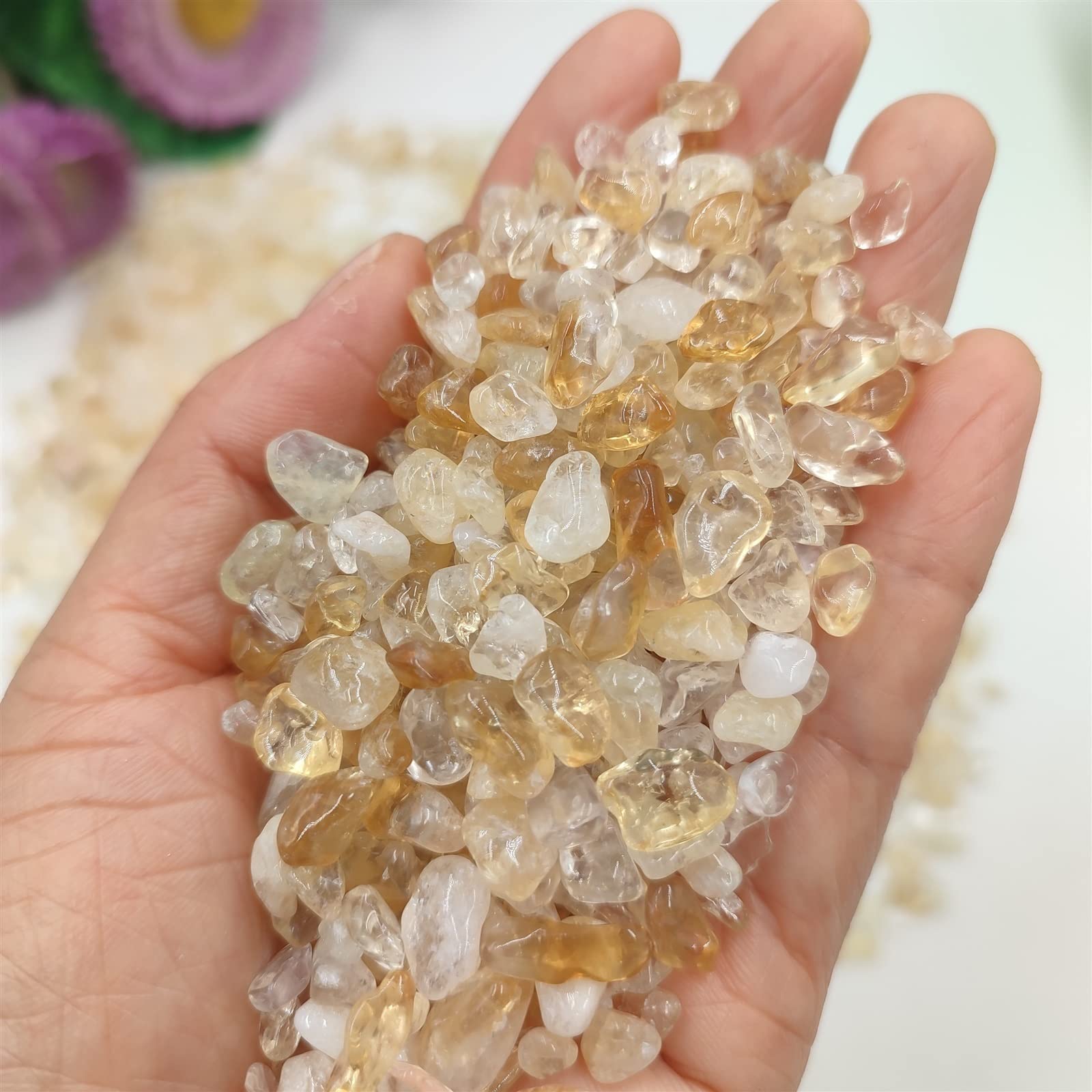 100g Citrino Natural Grava Yello Cristal Cuarzo Piedra Roca Gema Chips Pecera Acuario Decoración Espécimen Inicio Colecciones