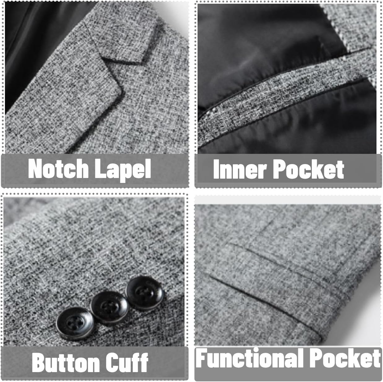 Men's Blazer Casual Suit Jacket Slim Fit Sport Coat 2 Button Lightweight Busniess Travel Jakcets - Image 3