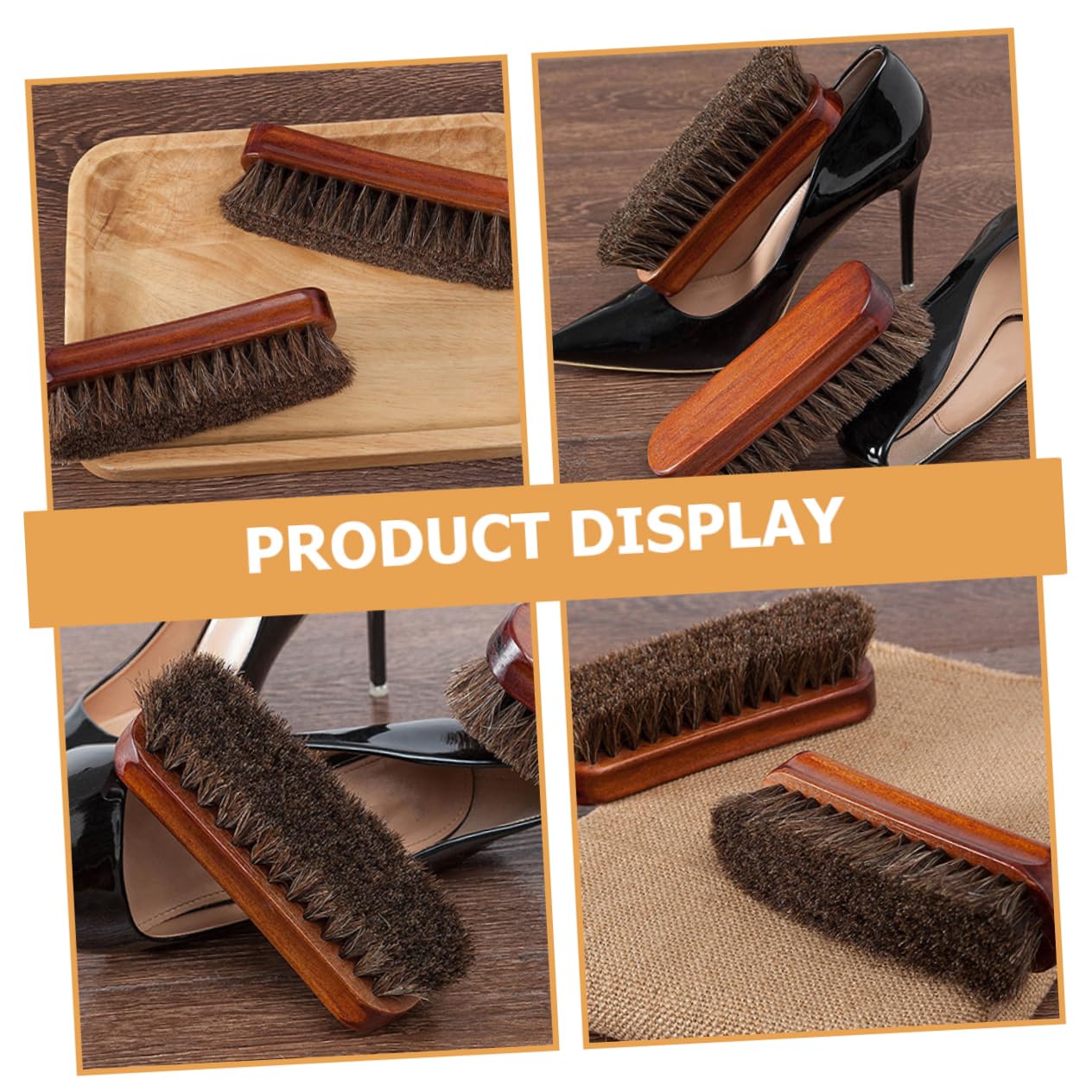 Beavorty 3 Set Spazzola Per in Legno Spazzola Da Scarpe Pulitore Per Scarpe Spazzole Per Per La Casa Spazzola in Crine Di Cavallo Per Il Bucato Di Legno 2 Pezzi*3