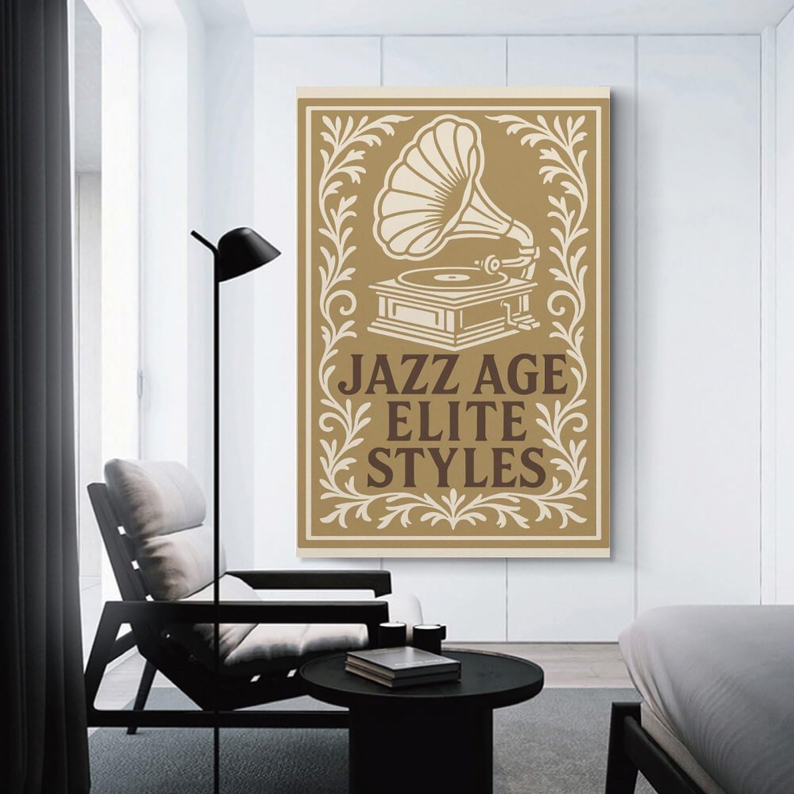 Junmoney Canvas Art Print Jazz Age Elite Styles Art Deco, 20x30inch(50x75cm), for Gallery Wall Layouts in Home Or Office, A Versatile Canvas Print for Layering