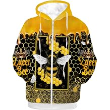 Bee Fleece Full Zip Up Jacket Hooded Sweatshirt Warm Winter Coats for Women Men