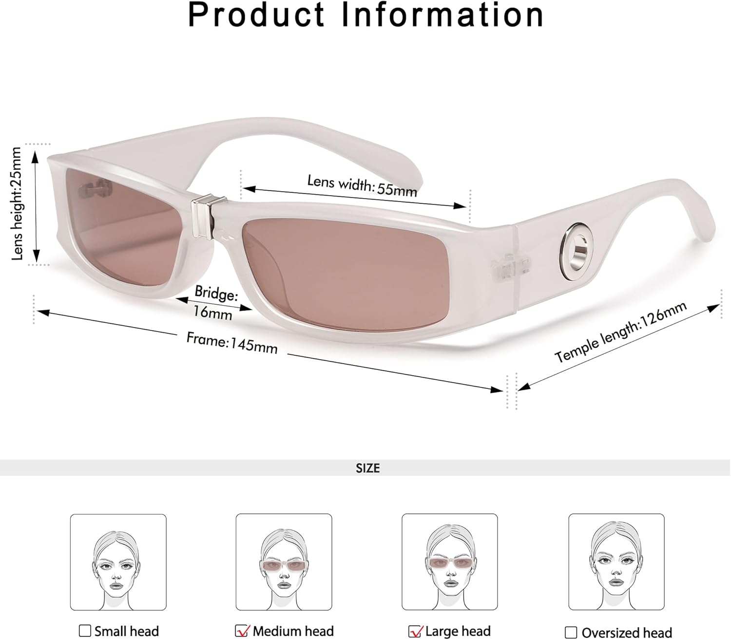 Retro Rectangle Sunglasses for Women Trendy Square Sunnies AP3736 - Image 5