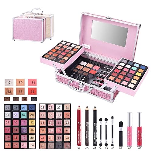 Miniatura 5 de Kit de maquillaje de 68 piezas para mujeres y niñas, juego completo de maquillaje para adolescentes, mujeres y niños de 8 a 12 años, kit completo