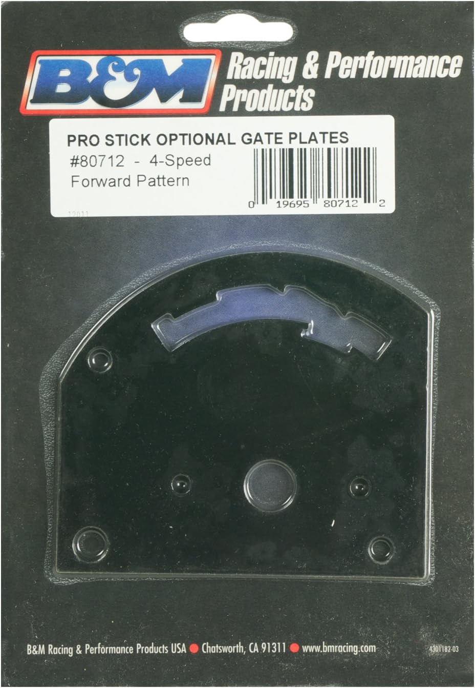 B&M 80712 4-Speed Forward Pattern Gate Plate for Pro Stick Automatic Shifter