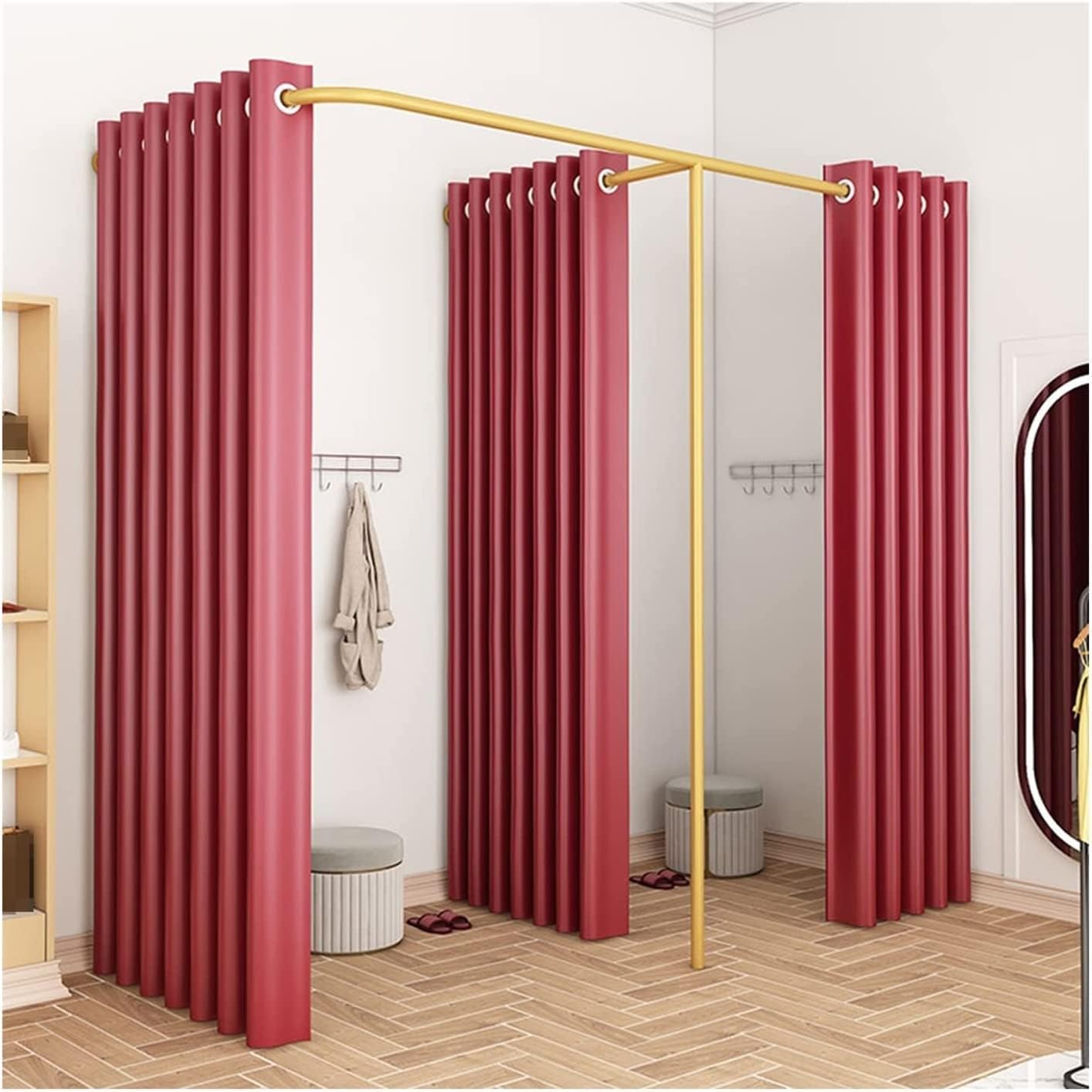 Fashion Changing Rooms Movable Clothing Store Fitting Room F Type Structure Temporary Locker Room Large Space Dressing Room Mall Changing Room Bedroom Furniture