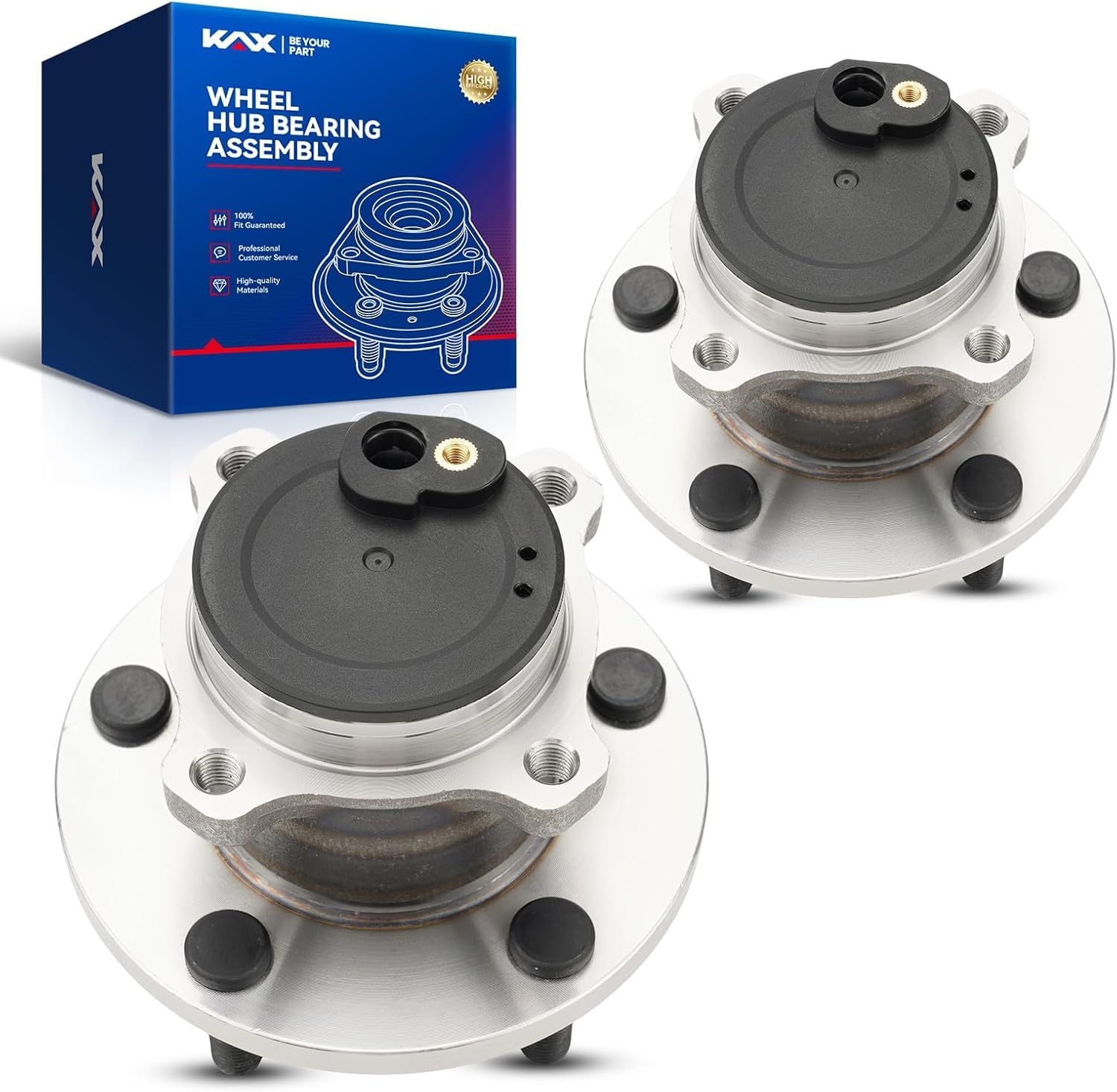 KAX 512347 Rear Wheel Bearing Compatible with 2004-2013 Mazda 3, 2006-2010, 2012-2015 Mazda 5,5 Lug Wheel Bearing hub Assembly 2pcs