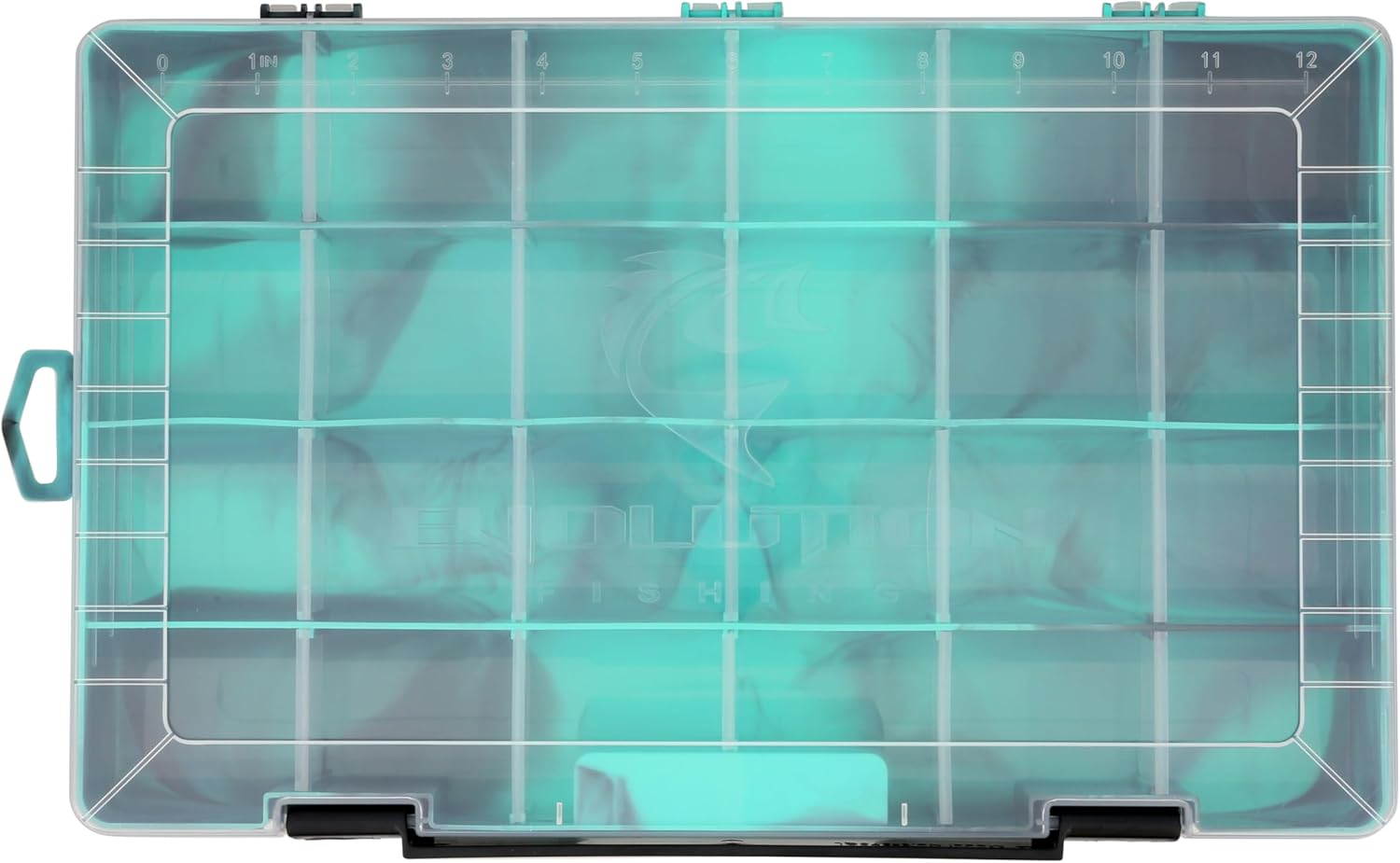 Evolution Outdoor 3700 Drift Series Fishing Tackle Tray – Colored Tackle Box Organizer with Removable Compartments, Clear Lid, 2 Latch Closure, Utility Box Storage