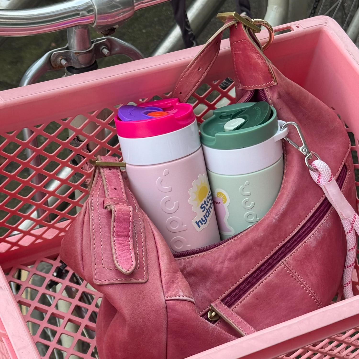 Dopper Travel Mug de voyage isotherme 400 ml Rose baie – Gobelet isotherme anti-fuite pour boissons gazeuses, 6h chaud/20h froid, 90 % acier inoxydable recyclé