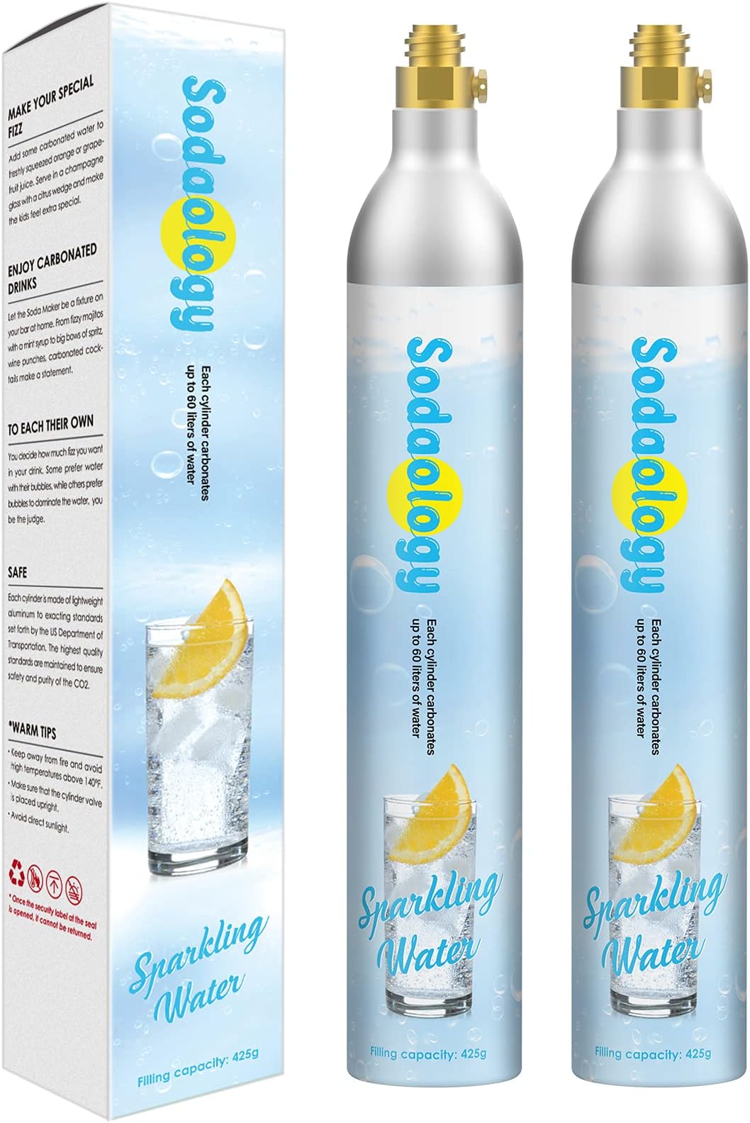 60L Co2 Carbonator Compatible with Sodastream Appliances ,14.5oz, Set of 2