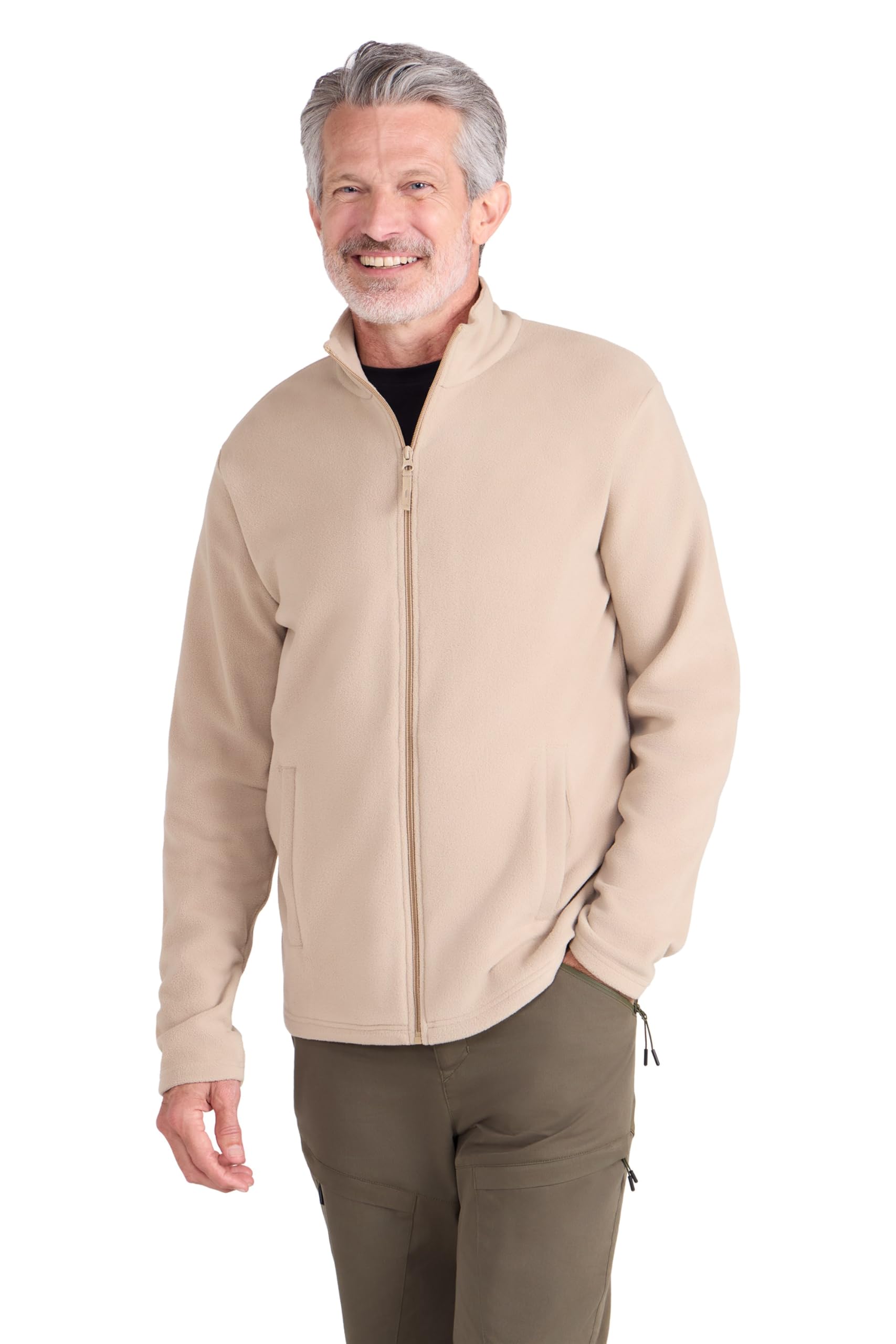 Mountain Warehouse Men's Off-White Raso Full Zip Fleece Off White 2XL
