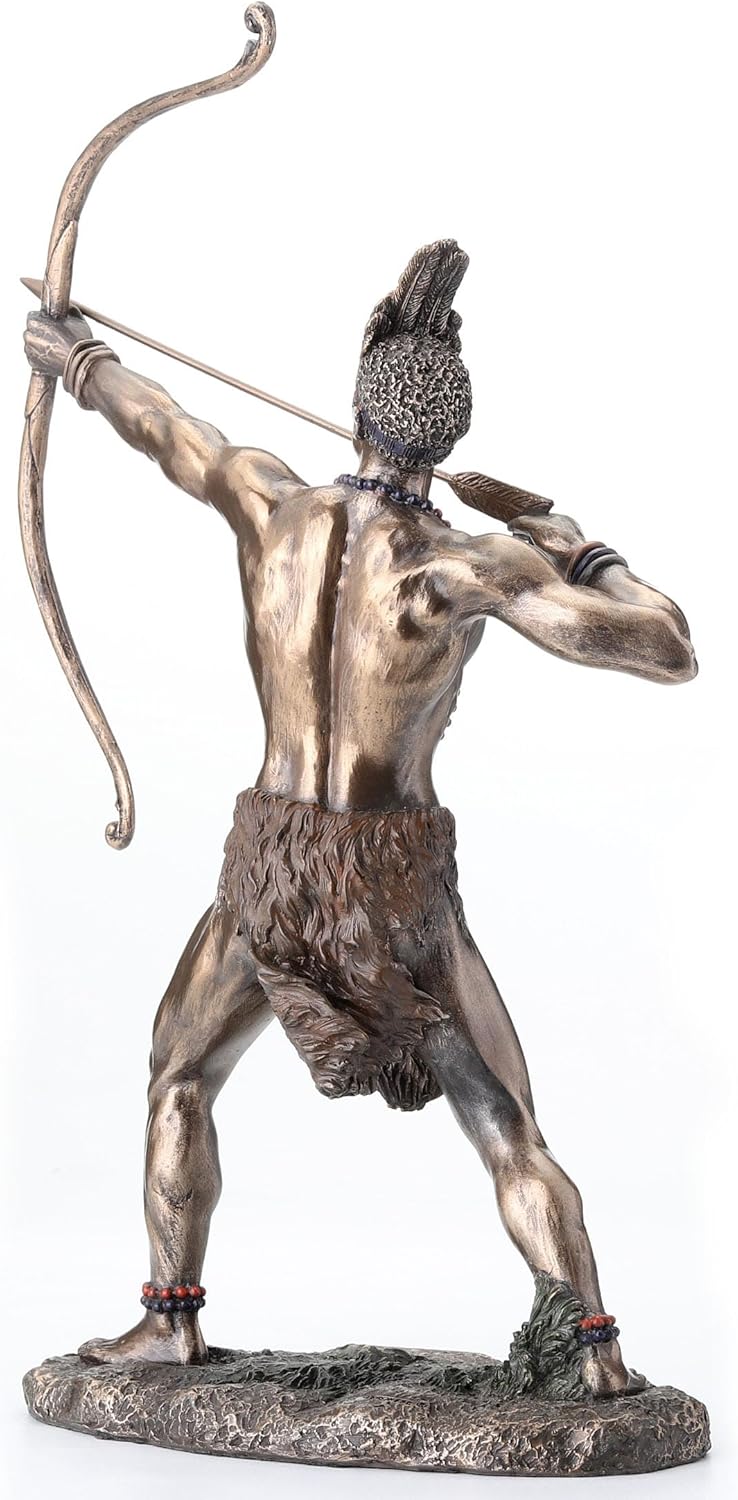 Veronese Design 11 Inch Orisha Ochosi The Divine Hunter Drawing His Bow Cold Cast Resin Statue Bronze Finish Sculpture
