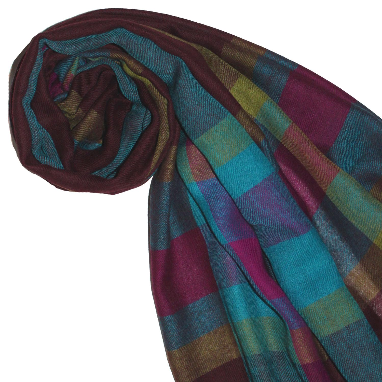 Lorenzo Cana Damski szal Pashmina szal szal 50% kaszmir 50% wełna etola chusta damska niebieski złoty jasnoniebieski 78657