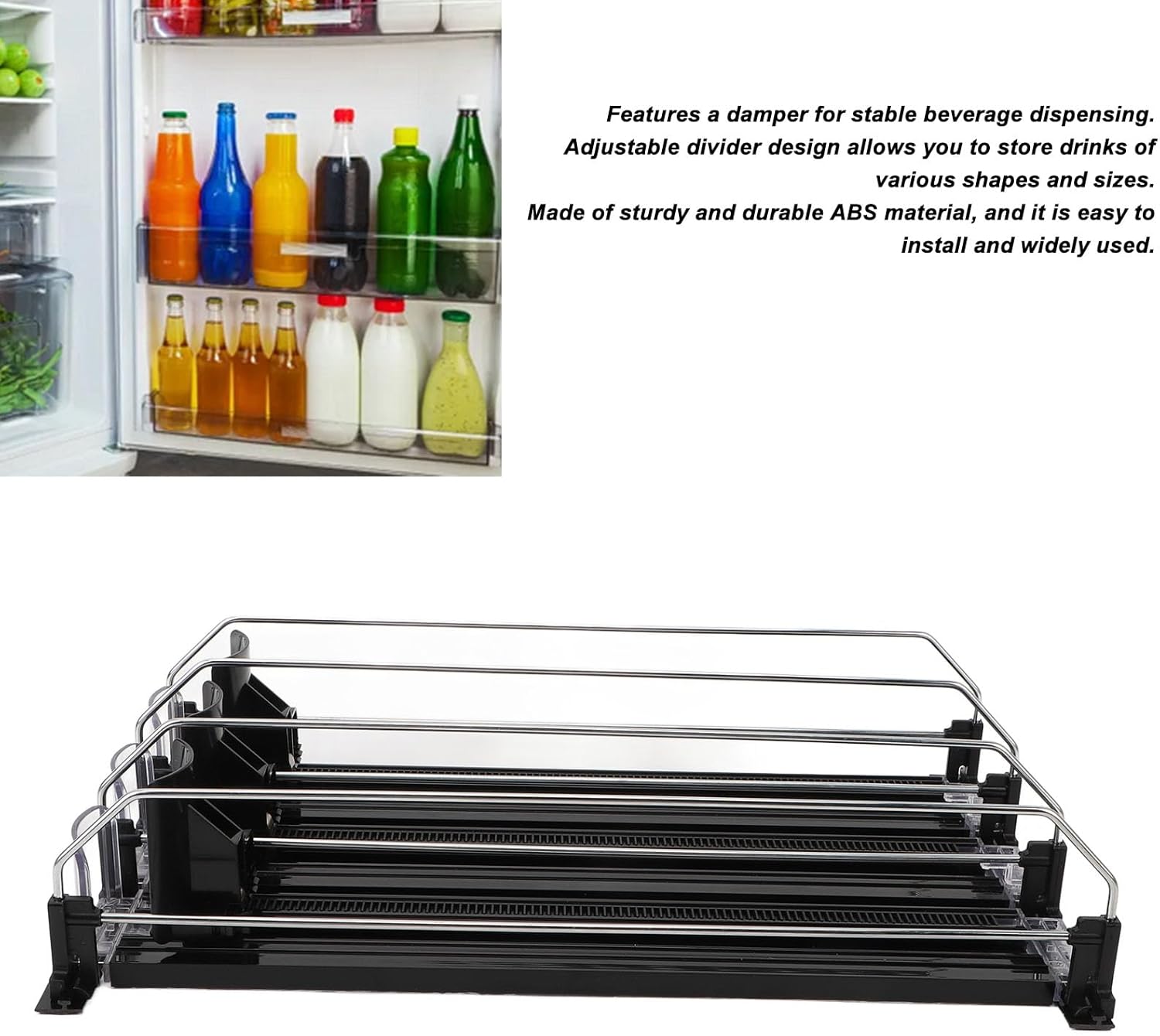 Zerodis Food Storage Packaging Automatic Pusher Glide Self Pushing Soda Can Dispenser Pushing Drink Organizer Self Pushing Soda Can Dispenser Fridge Drink Dispenser Fridge Self 3Pcs Soda