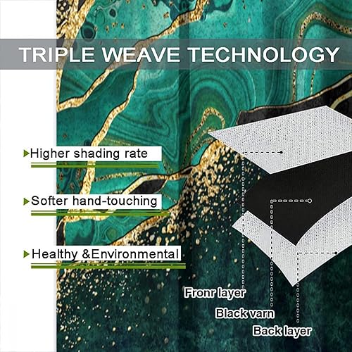 Miniatura 7 de Cortinas de mármol verde con fondo abstracto de mármol con patrón de arte de mármol, cortinas estampadas para dormitorio, sala de estar, cortinas