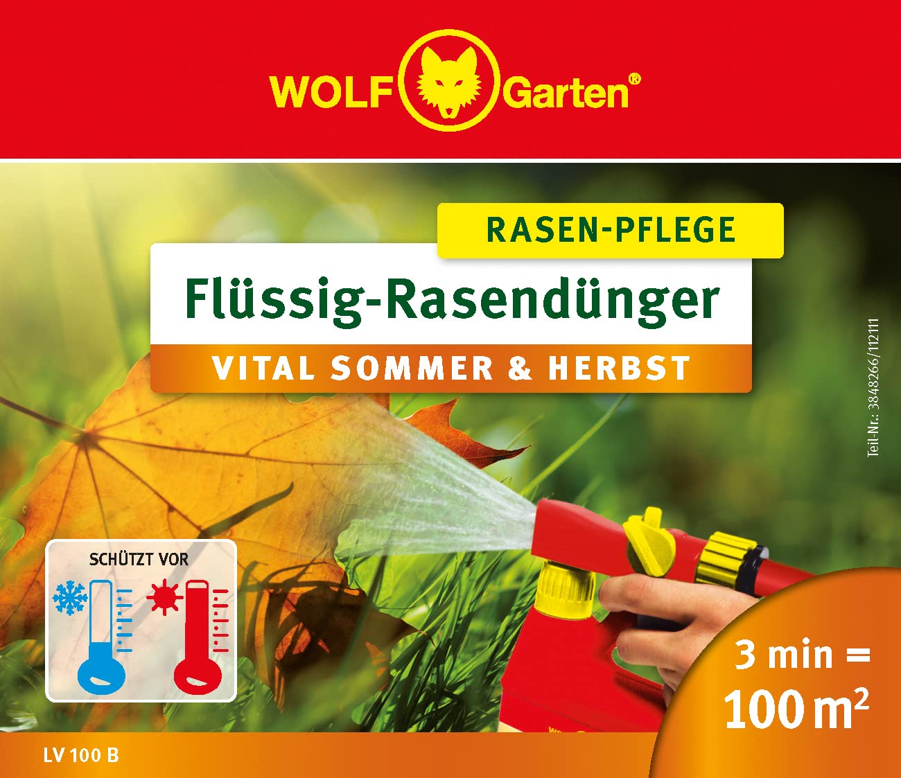 Wolf Garten LV 100 B Liquid Lawn Feed, Multi-Colour, 6x17x25.5 cm