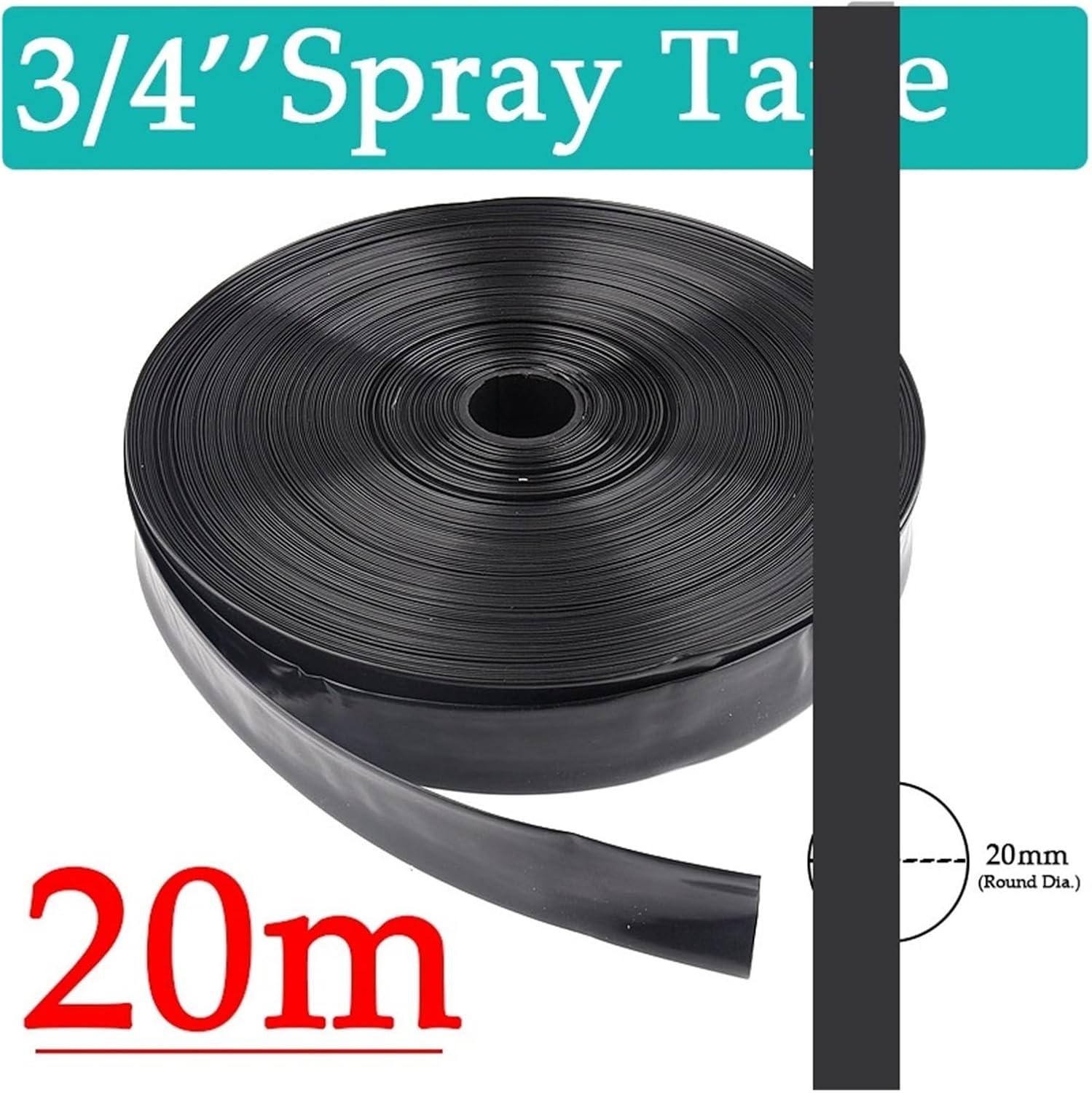 10~50m 3/4'' Φ20mm Irrigation Spray Tape 0~5Holes Agricultural Irrigation Soft Hose Greenhouse Under Membrane Film Tube(20m,THICKNESS 0.19MM_3-HOLES)