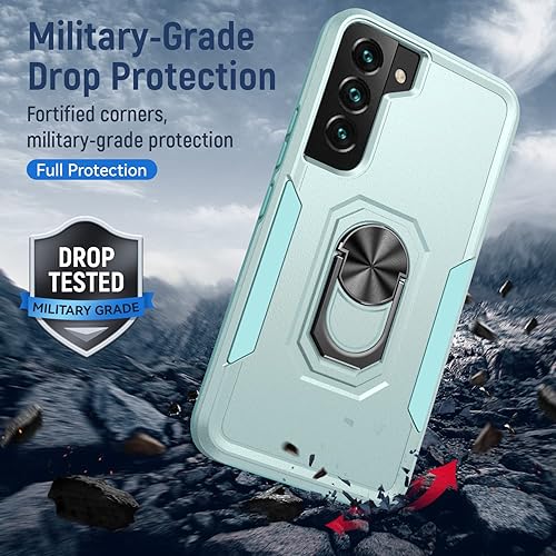 Miniatura 5 de Fucozan Funda para Samsung Galaxy S22 Plus Galaxy S22+ con armadura atril anillo magnético resistente de grado militar a prueba de golpes para