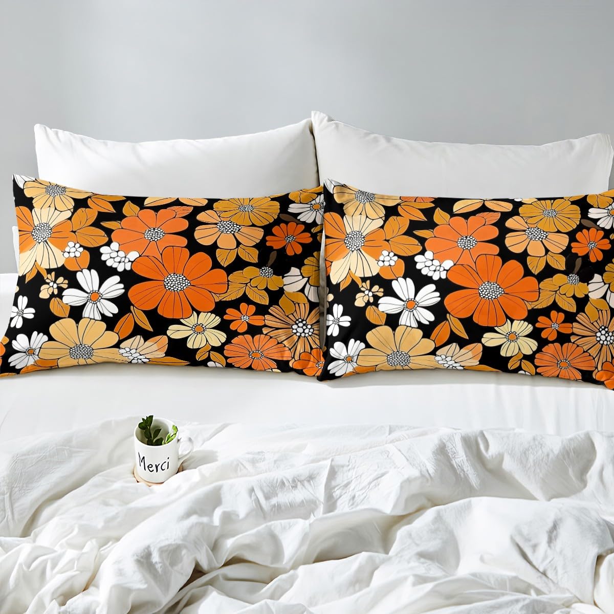 Amazon.com: Vintage 60S 70S Groovy Floral Bedding Set Full,Retro
