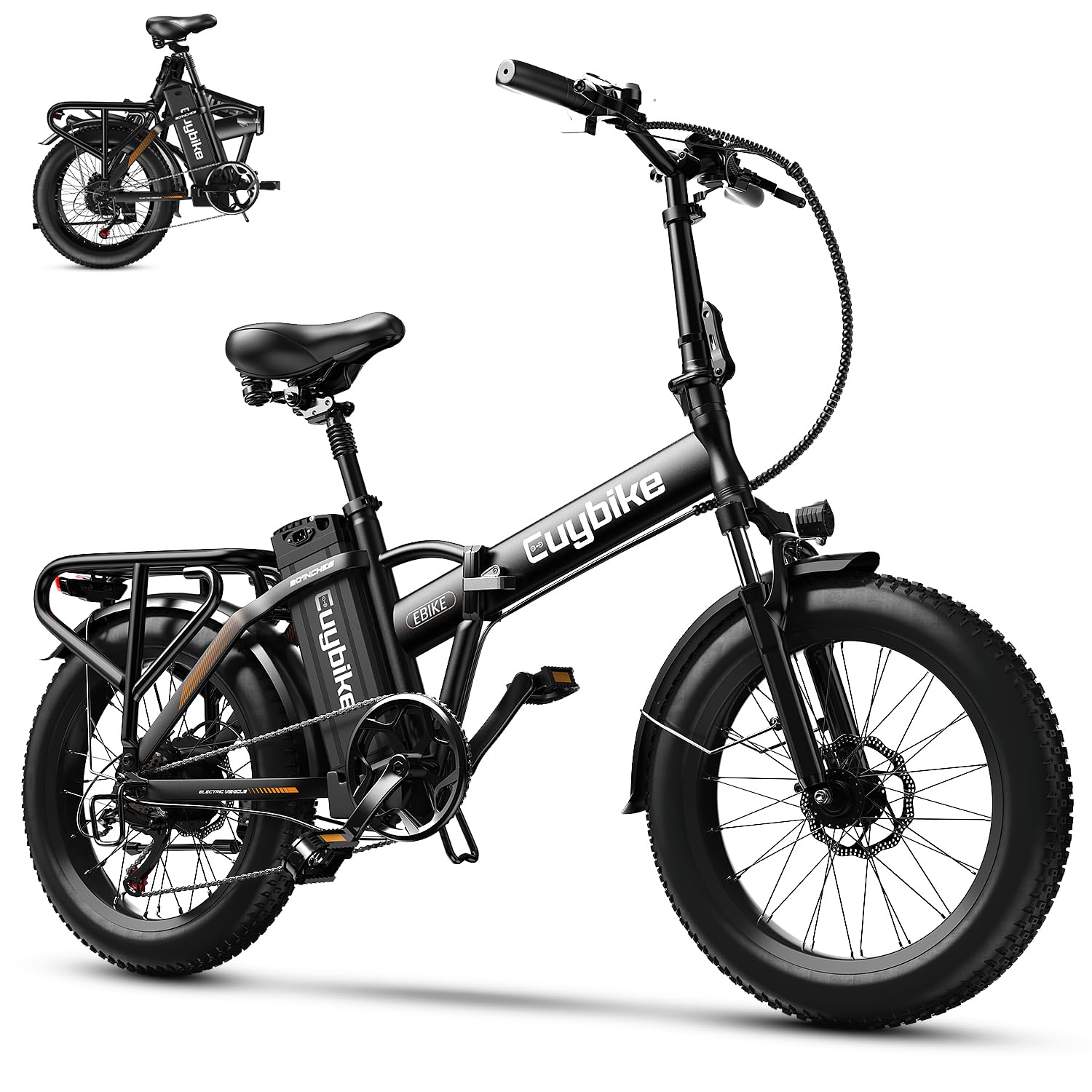 1000W Foldable Electric Bike,48V 20AH Removable Battery Ebike,80 Miles Max Range Electric Bike for Adults,20"x3" Fat Tire Folding Ebike,Adult Electric Bicycle for Commute Mountain Sport