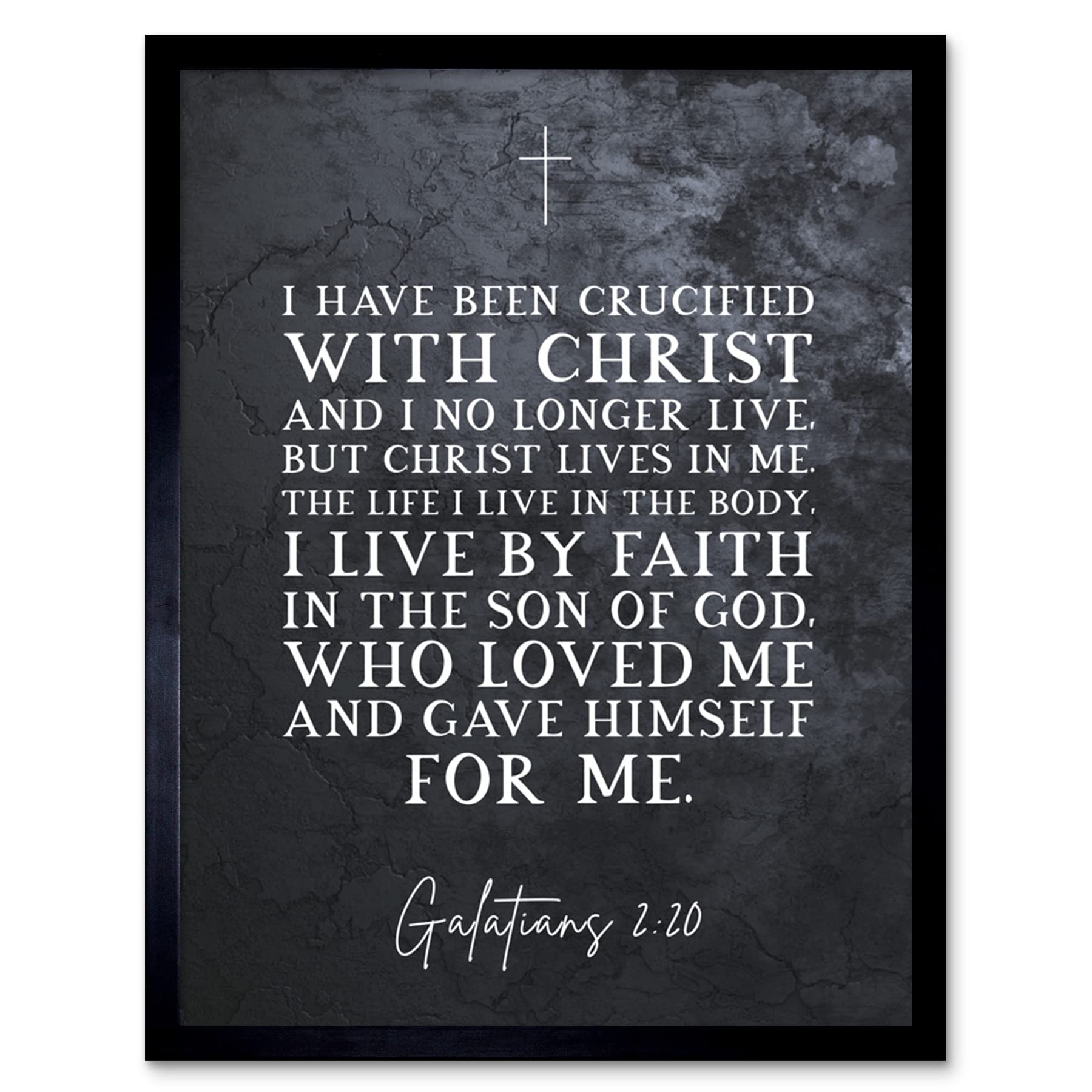 Artery8 Galatians 2:20 Christ Lives in Me I live By Faith in the Son Of God Christian Bible Verse Quote Scripture Typography Artwork Framed Wall Art Print 9X7 Inch