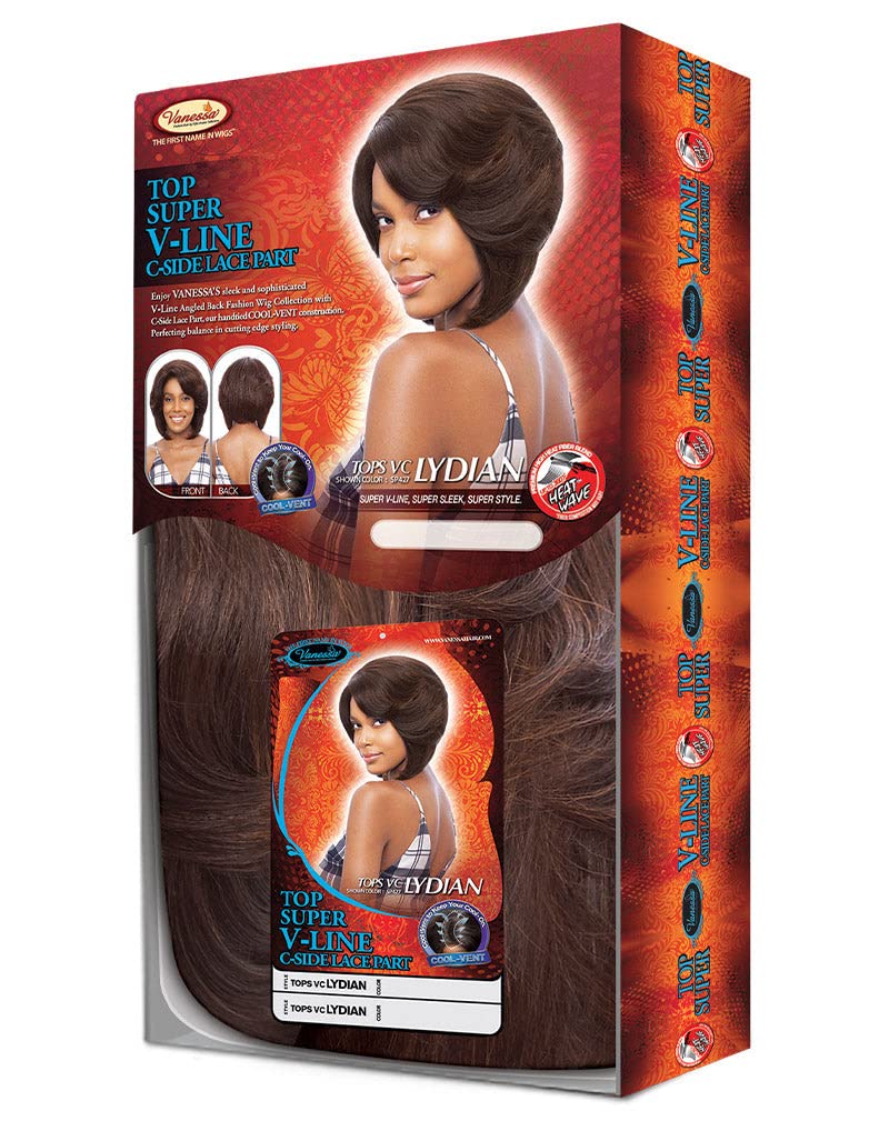 TOPS VC LYDIAN (C1B30) - Vanessa Synthetic V-Line Cut C-Side Part Lace Front Wig
