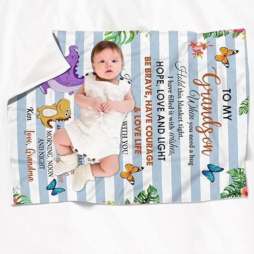 Miniatura 10 de GERBERA STORY Mantas personalizadas para bebé manta de forro polar manta de forro polar con foto manta única para bebé manta de dinosaurio regalos