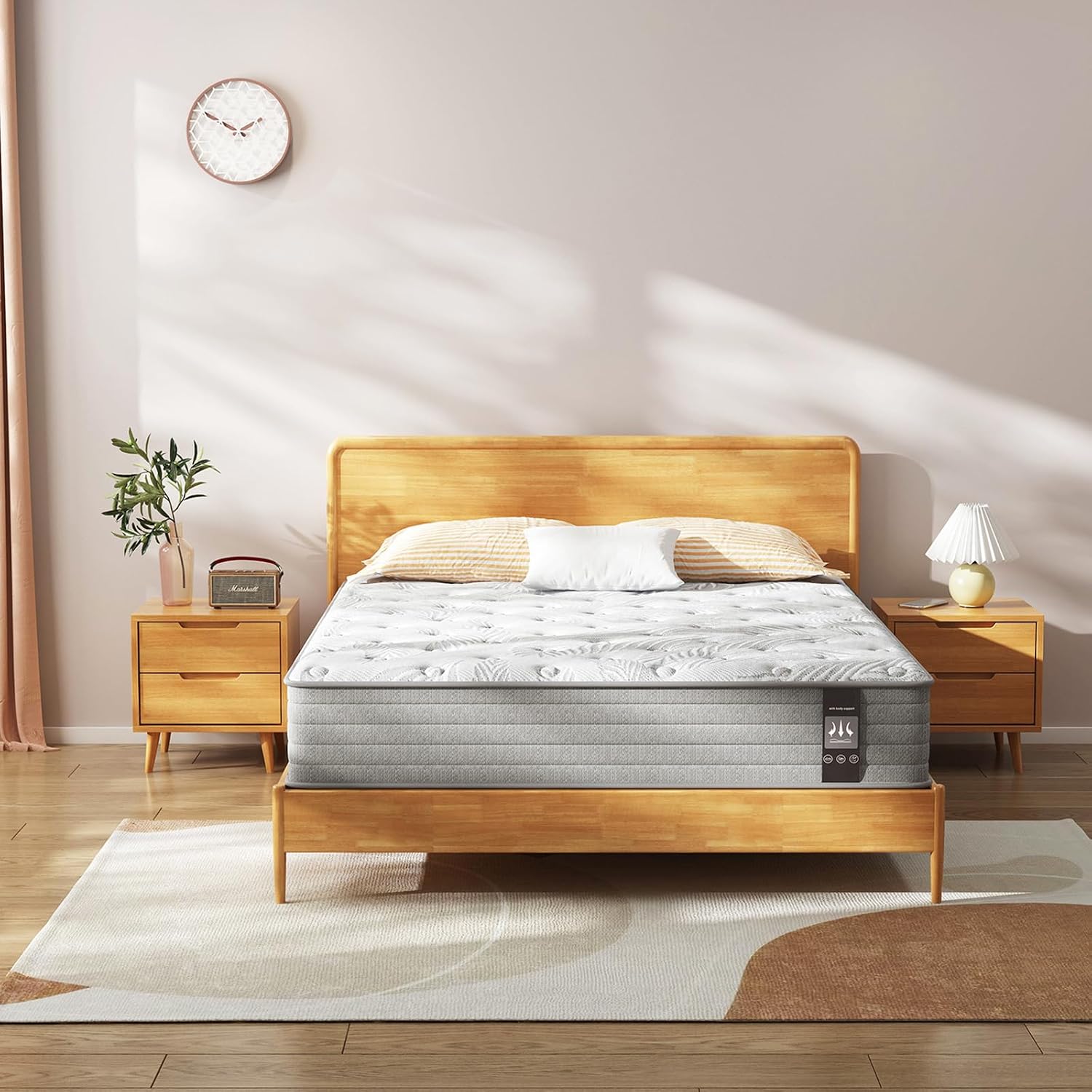 King Size Mattress in a Box 12in King Mattress Medium Firm Memory Foam Colchones King with Individually Box Spring/Grade III Anti Pilling/Lumbar Support/Pressure Relief/CertiPUR-US Certified