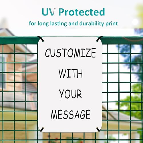Miniatura 5 de Paquete de 2 letreros de metal blanco en blanco, 10 x 7 pulgadas, letrero de aluminio en blanco para interiores y exteriores